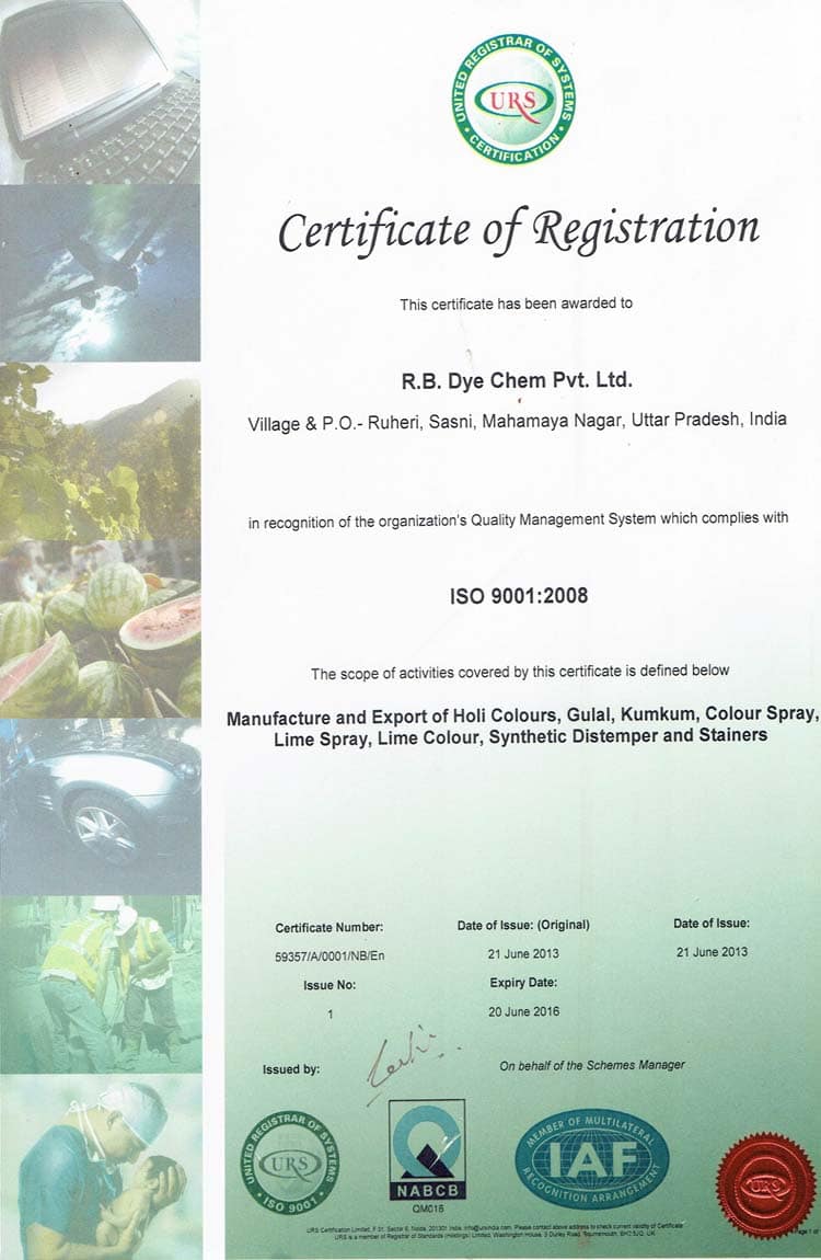 ISO 9001 quality management certificate